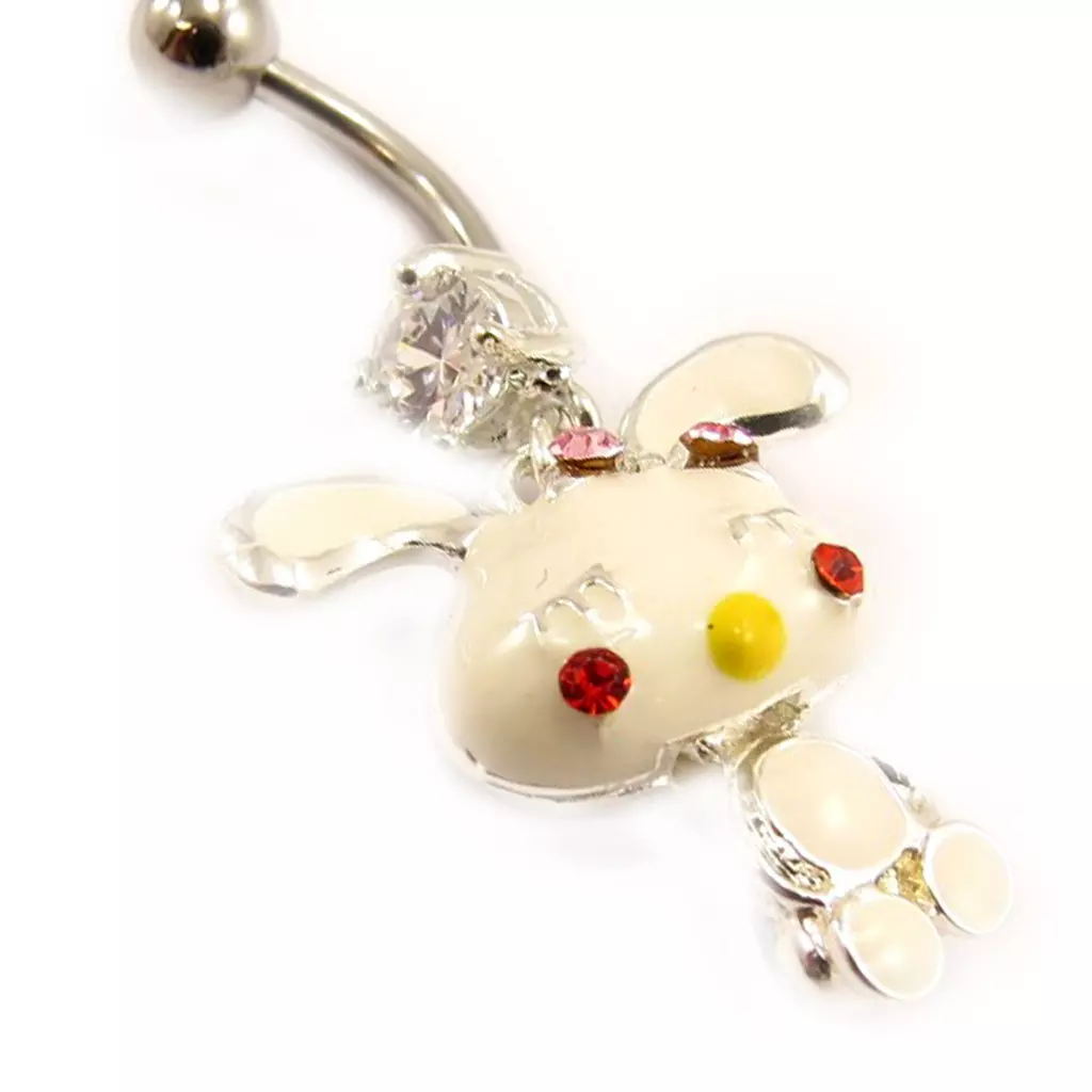 Les Trésors De Lily Body Piercing 'Lapin' Blanc [L4543]