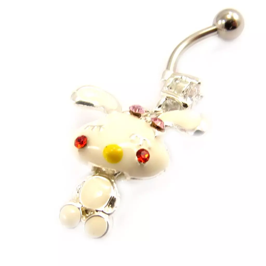 Les Trésors De Lily Body Piercing 'Lapin' Blanc [L4543]
