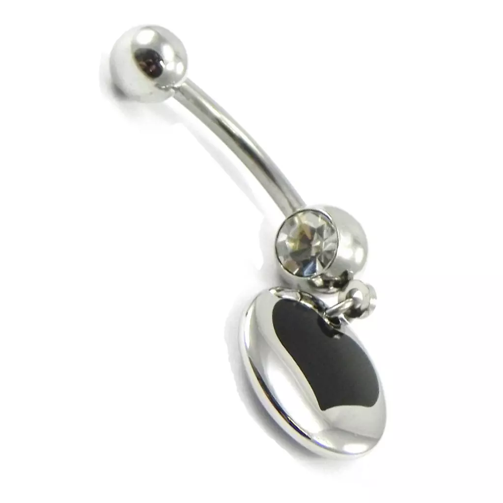 Les Trésors De Lily Body Piercing 'Love' Noir Argenté [I1396]