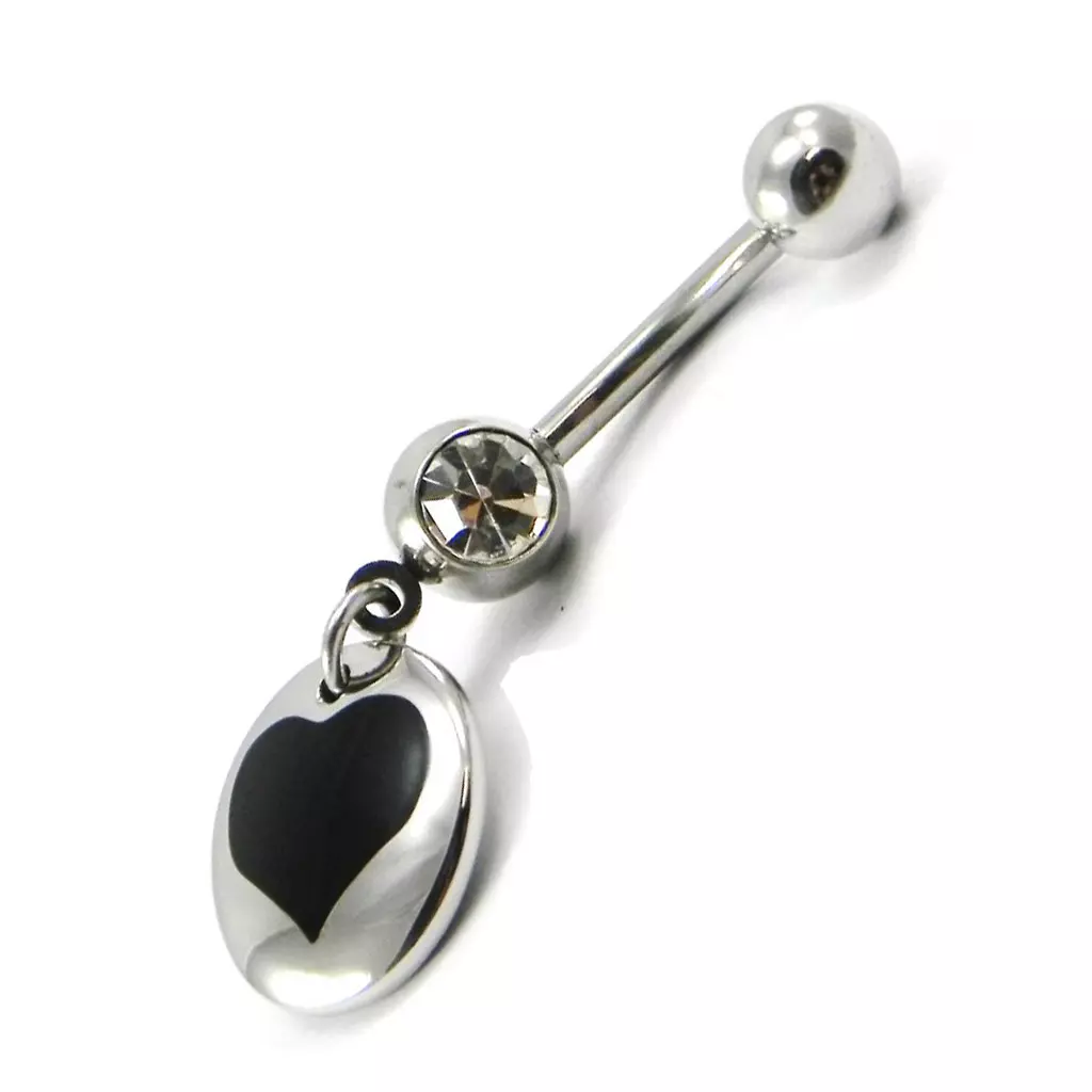 Les Trésors De Lily Body Piercing 'Love' Noir Argenté [I1396]