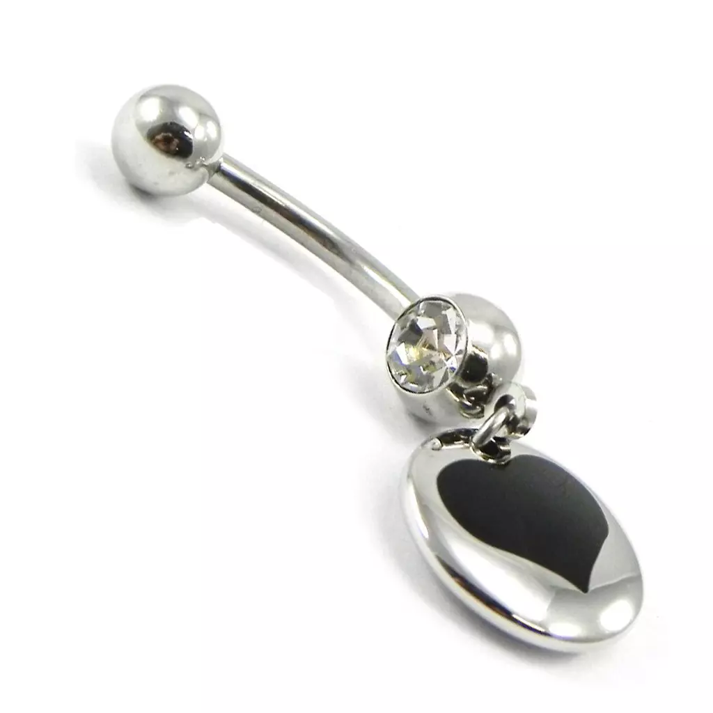Les Trésors De Lily Body Piercing 'Love' Noir Argenté [I1396]