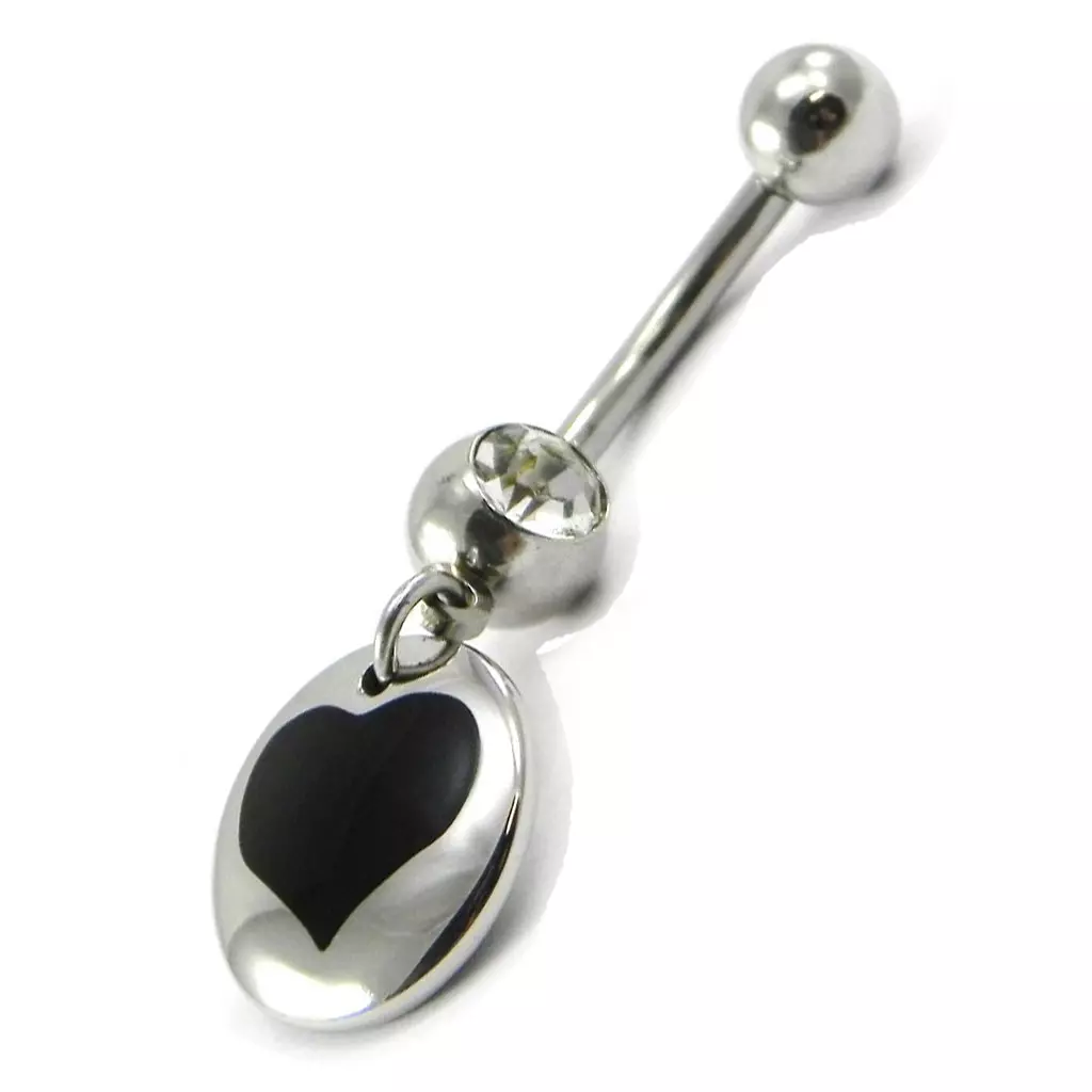les trésors de lily Body Piercing 'Love' noir argenté [I1396]