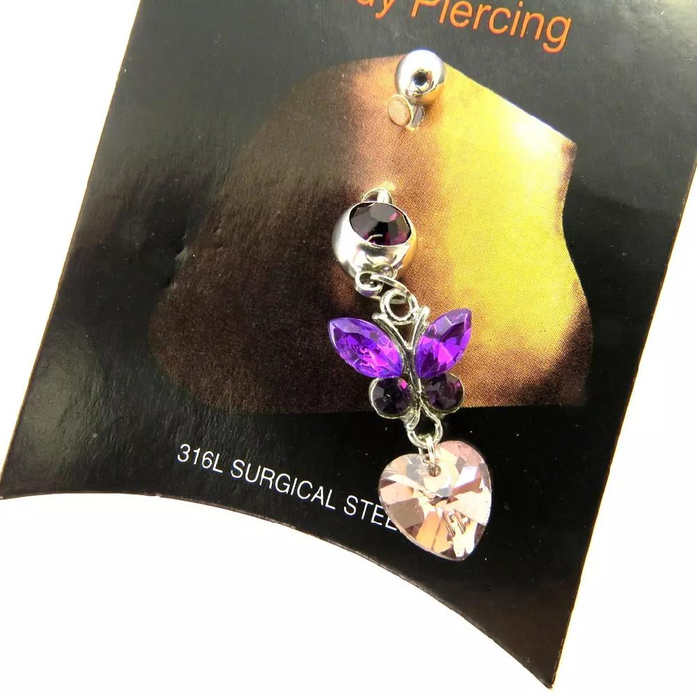 Les Trésors De Lily Body Piercing 'Love' Papillon Violet [M7539]