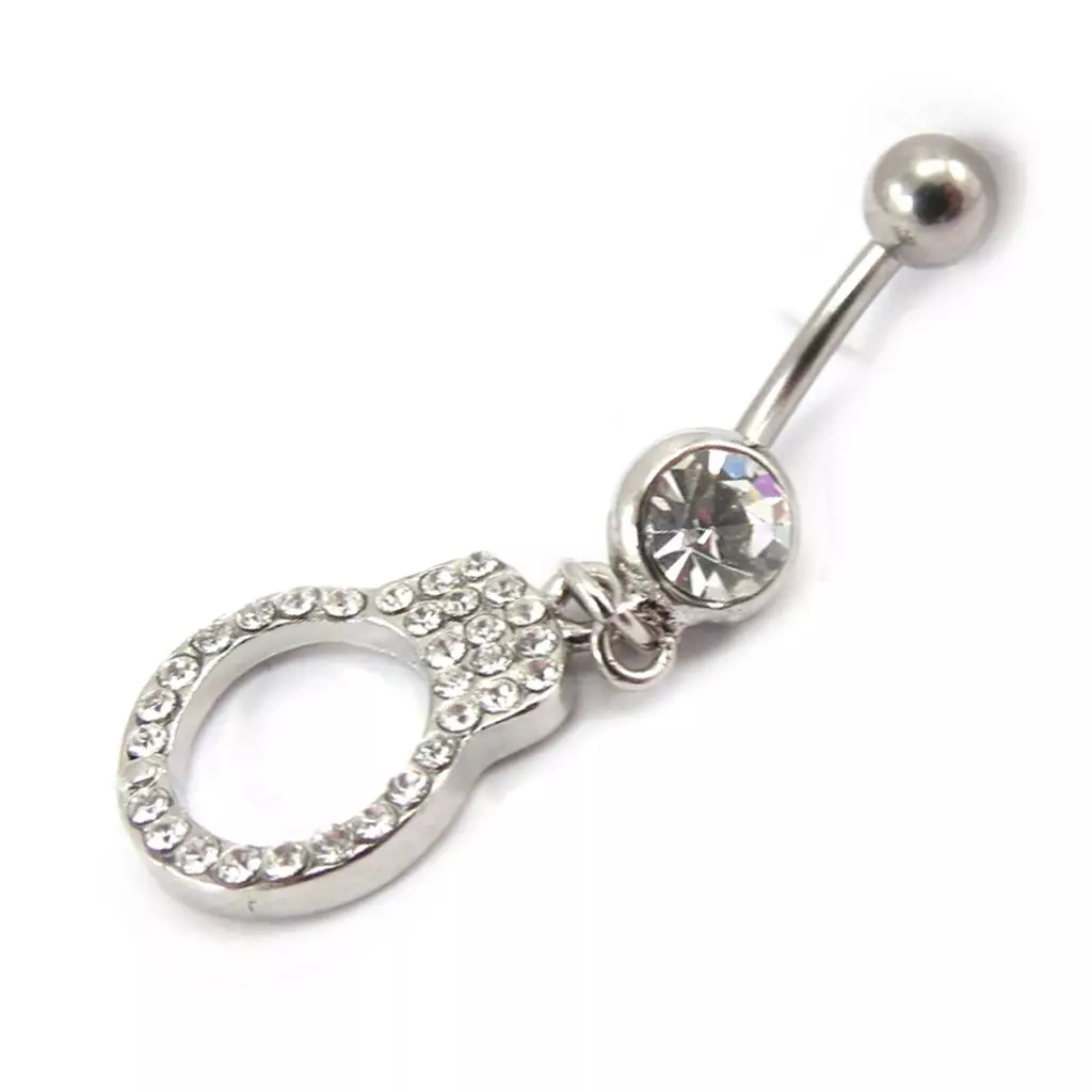 les trésors de lily Body Piercing 'Menottes' blanc argenté [K0636]