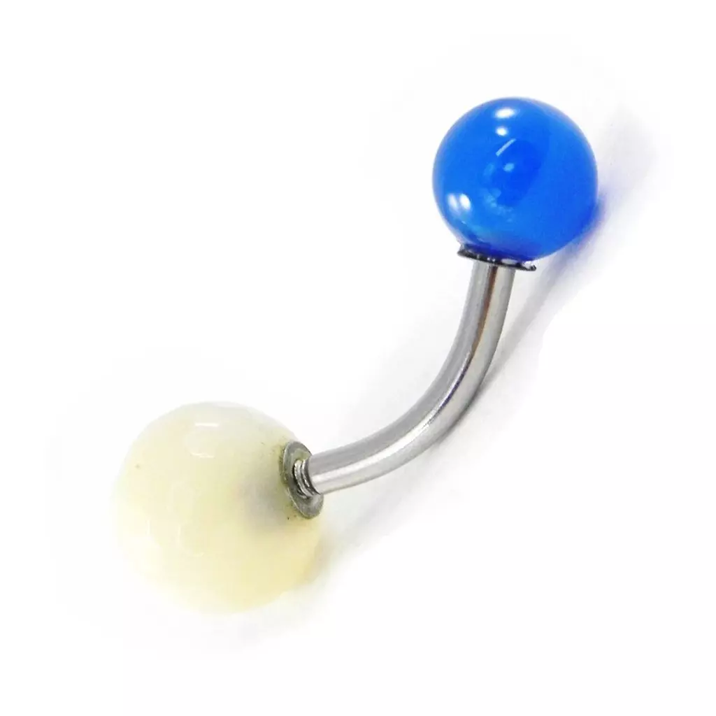 Les Trésors De Lily Body Piercing 'Mineralia' Bleu Blanc [H9288]