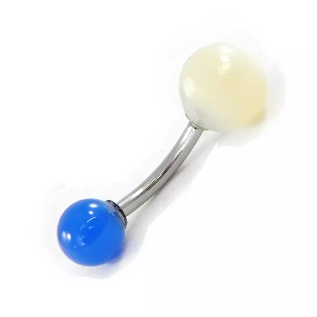 les trésors de lily Body Piercing 'Mineralia' bleu blanc [H9288]
