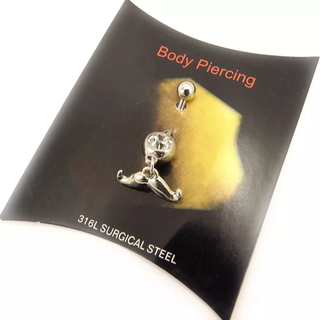 Les Trésors De Lily Body Piercing 'Moustache' Blanc [L1617]