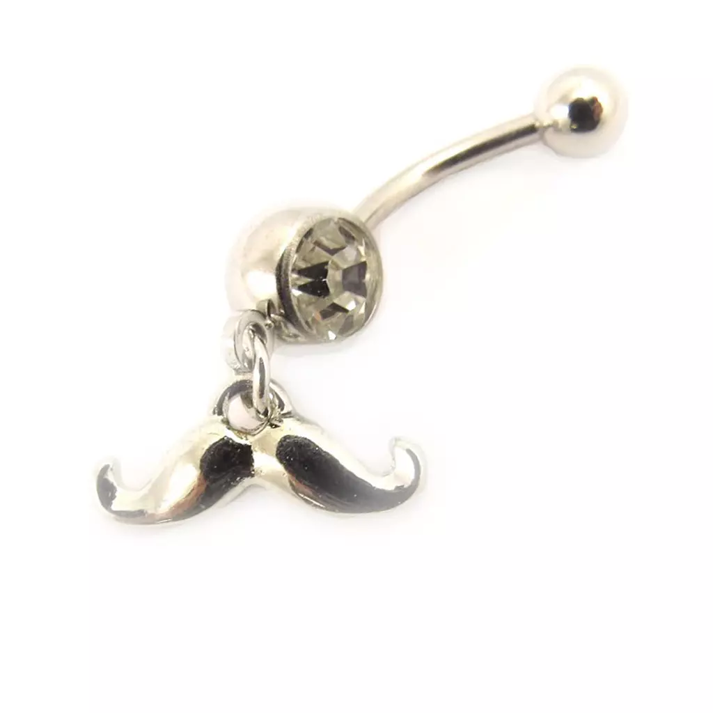 les trésors de lily Body Piercing 'Moustache' blanc [L1617]