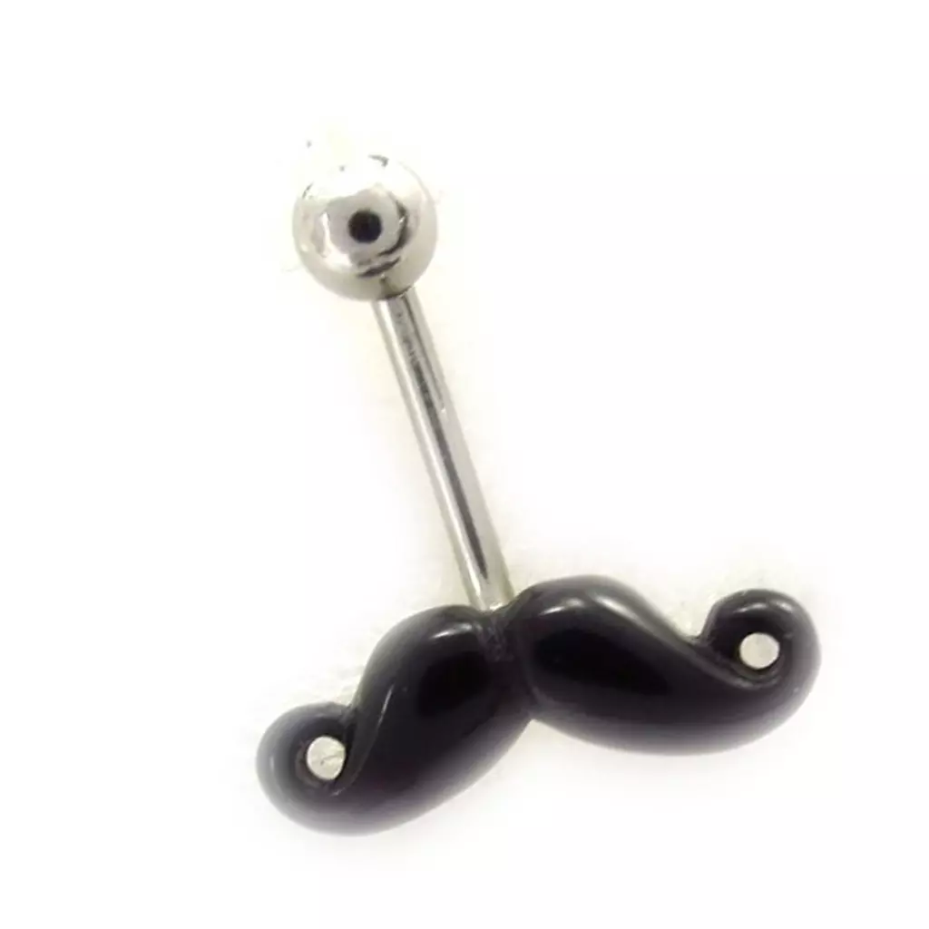 Les Trésors De Lily Body Piercing 'Moustache' Noir [K3084]