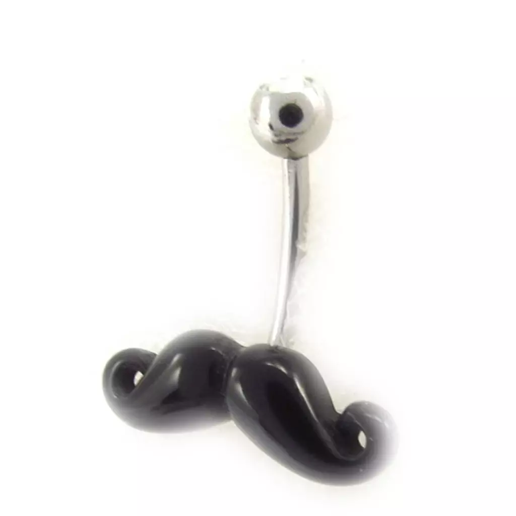 Les Trésors De Lily Body Piercing 'Moustache' Noir [K3084]