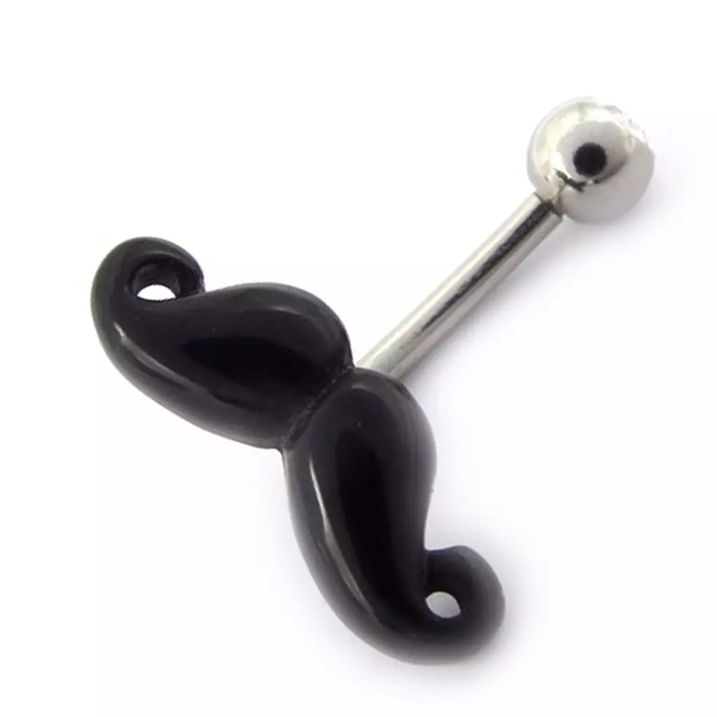 les trésors de lily Body Piercing 'Moustache' noir [K3084]