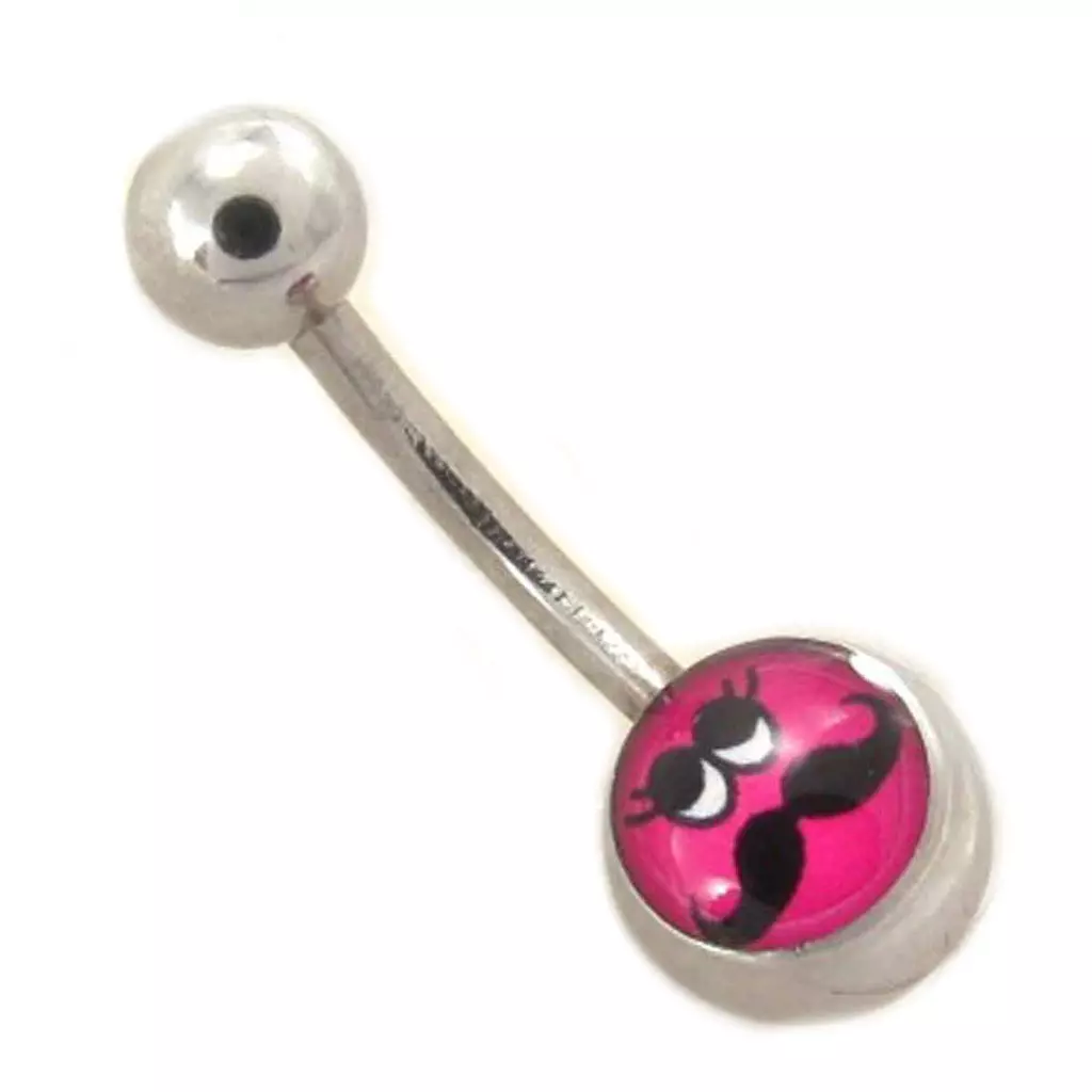 les trésors de lily Body Piercing 'Moustache' rose fuschia [J8942]