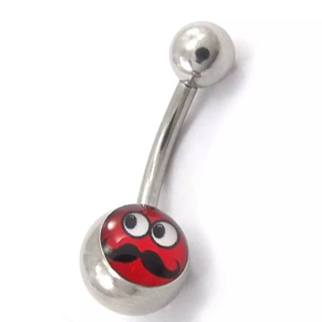 Les Trésors De Lily Body Piercing 'Moustache' Rouge [J8941]