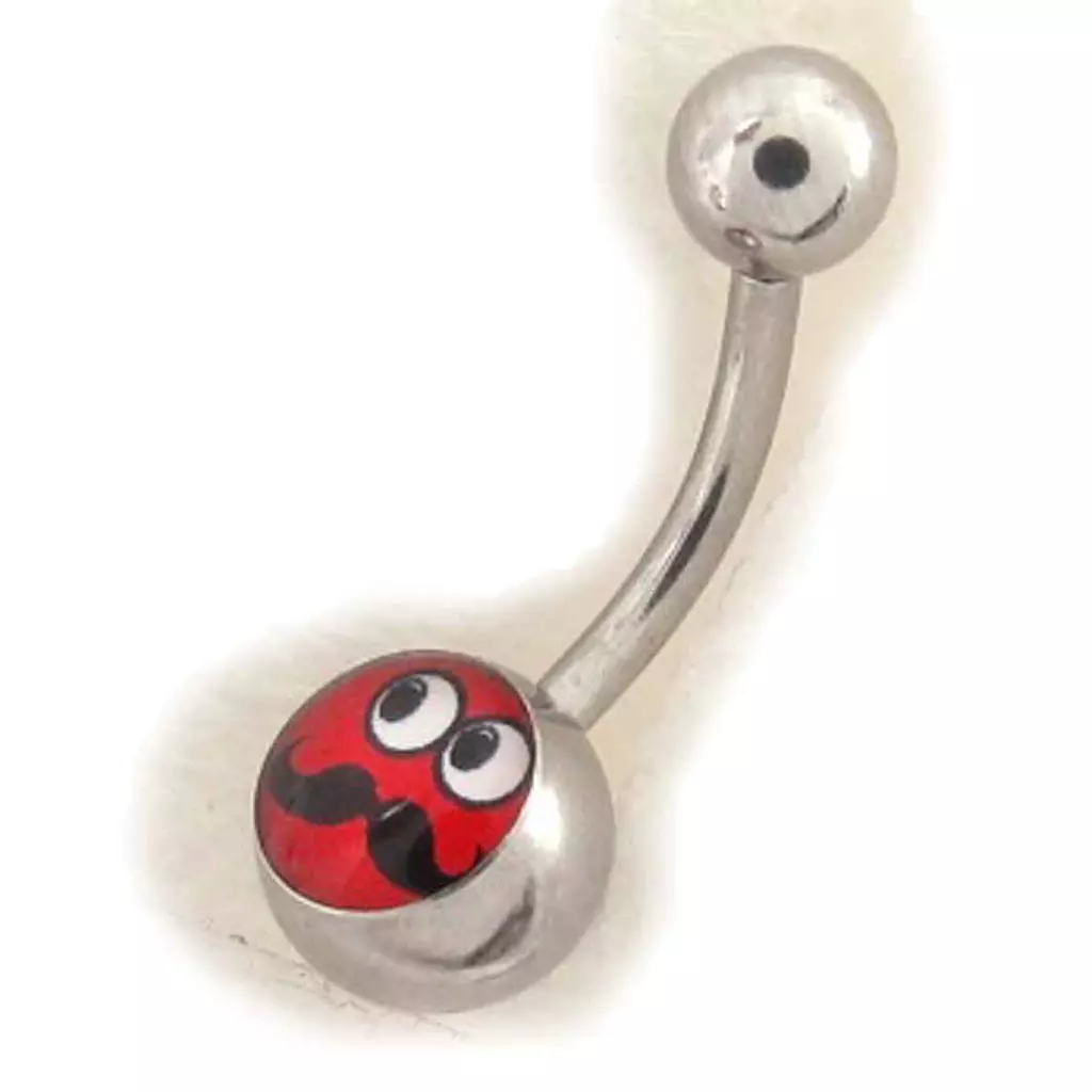 Les Trésors De Lily Body Piercing 'Moustache' Rouge [J8941]