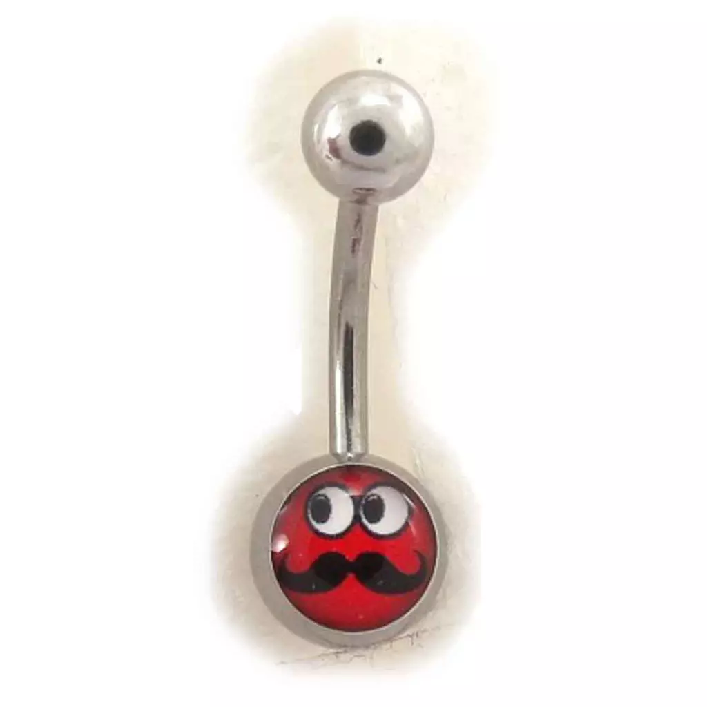 Les Trésors De Lily Body Piercing 'Moustache' Rouge [J8941]