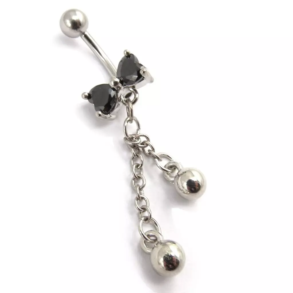 Les Trésors De Lily Body Piercing 'Noeud Romantique' Noir [K0629]