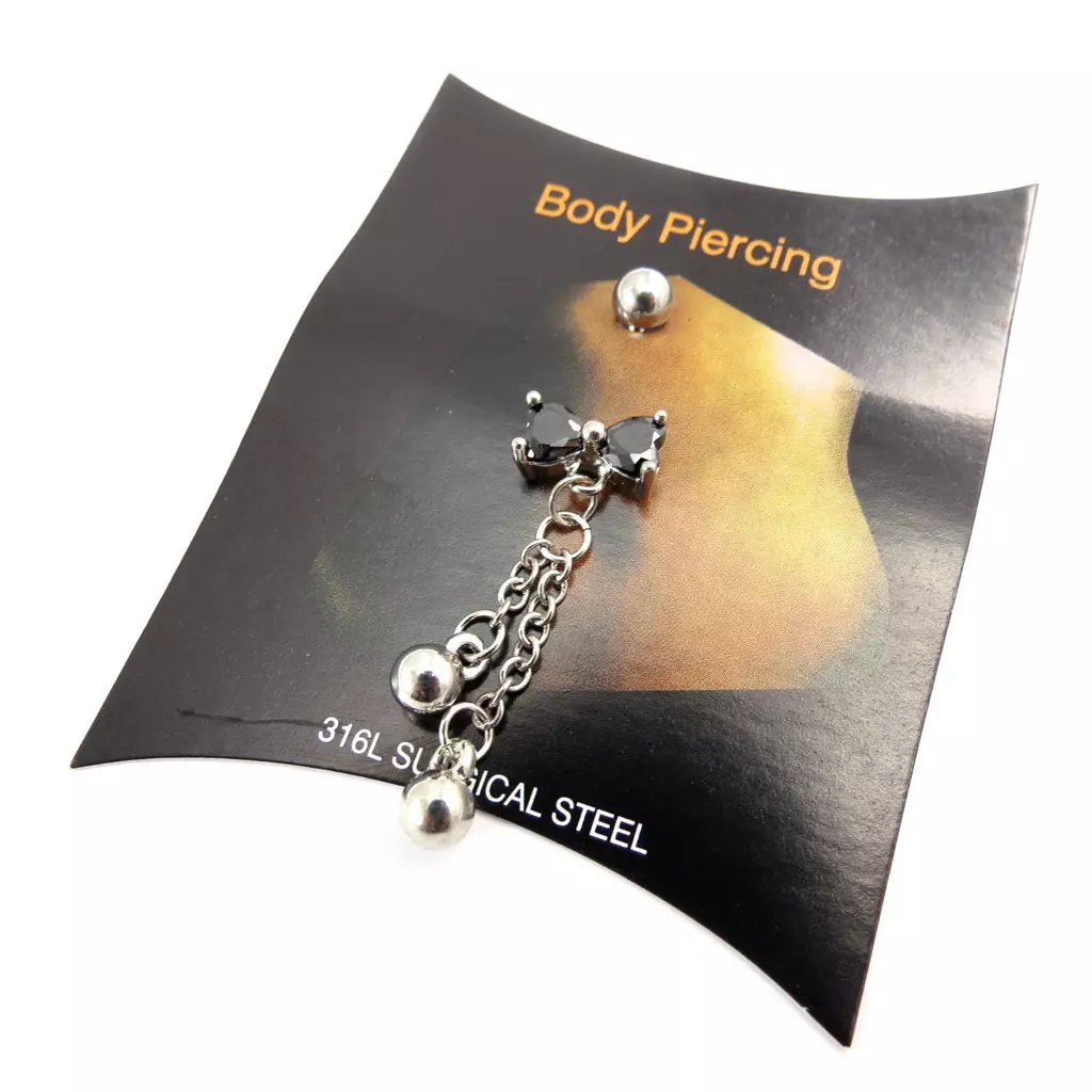 Les Trésors De Lily Body Piercing 'Noeud Romantique' Noir [K0629]
