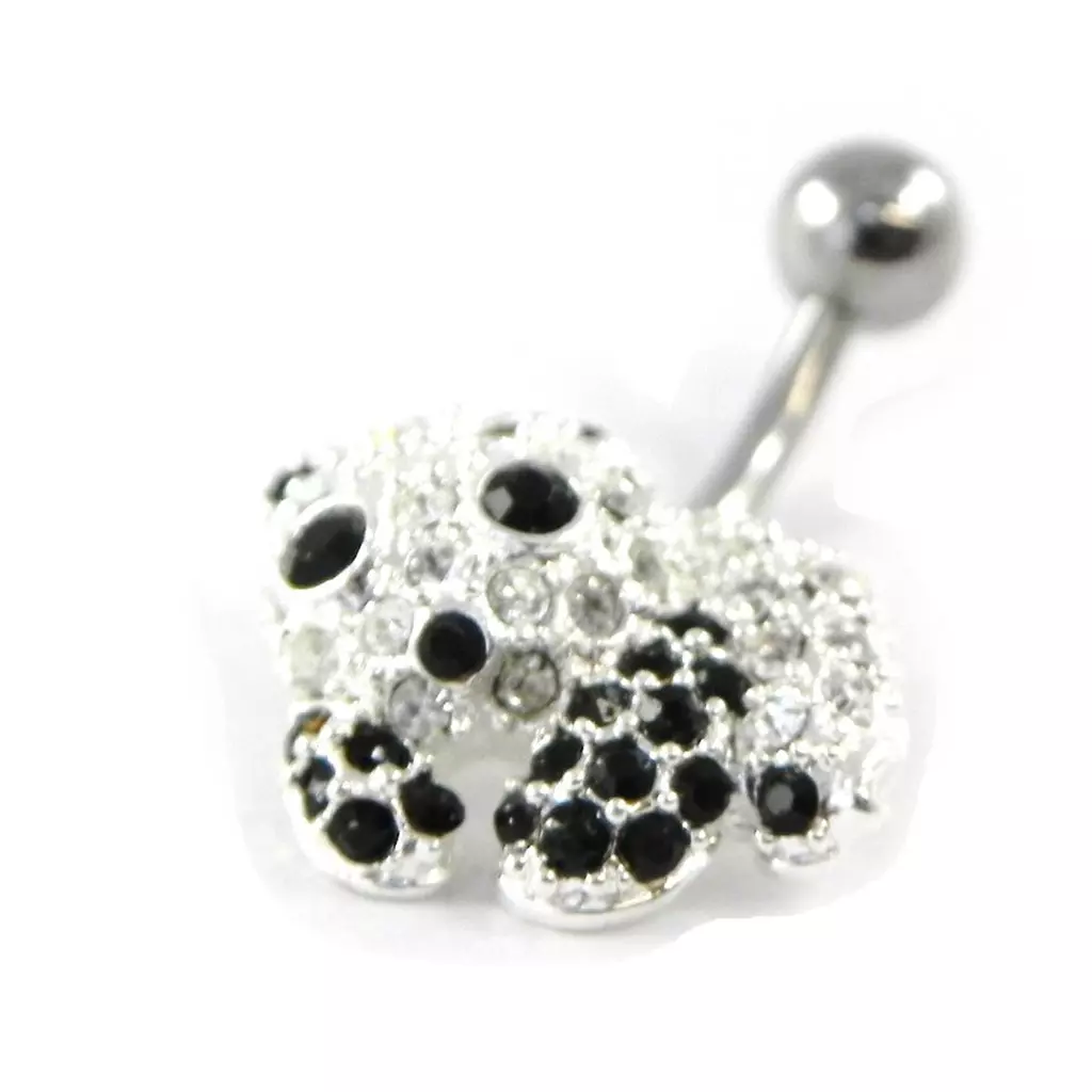 Les Trésors De Lily Body Piercing 'Panda' Noir Blanc [H9216]