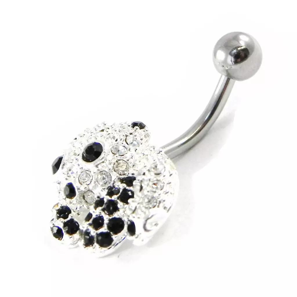 Les Trésors De Lily Body Piercing 'Panda' Noir Blanc [H9216]