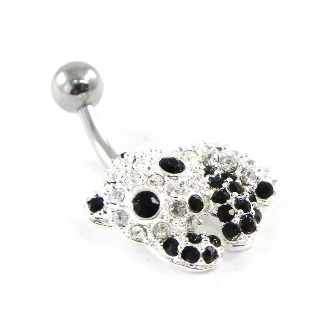 Les Trésors De Lily Body Piercing 'Panda' Noir Blanc [H9216]