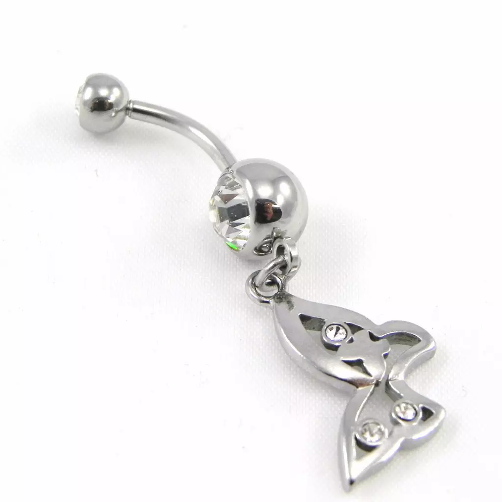 les trésors de lily Body Piercing 'Papillon' blanc [G7486]