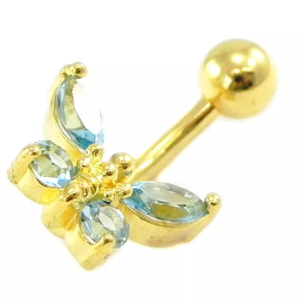 Les Trésors De Lily Body Piercing 'Papillon' Bleu Ciel [F0008]