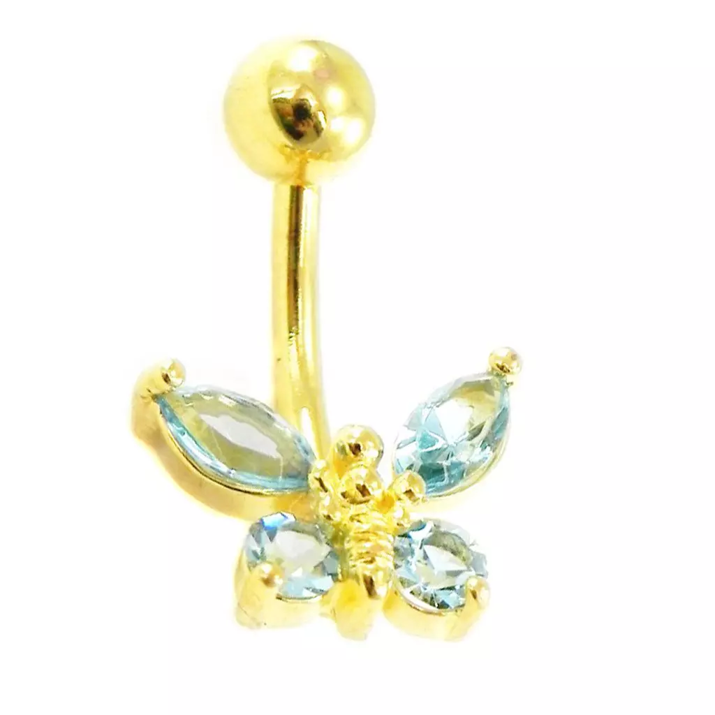 les trésors de lily Body Piercing 'Papillon' Bleu Ciel [F0008]