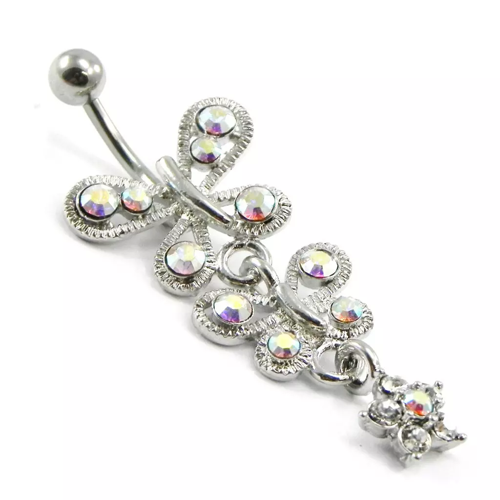 Les Trésors De Lily Body Piercing 'Papillons' Blanc Boréal [I1353]