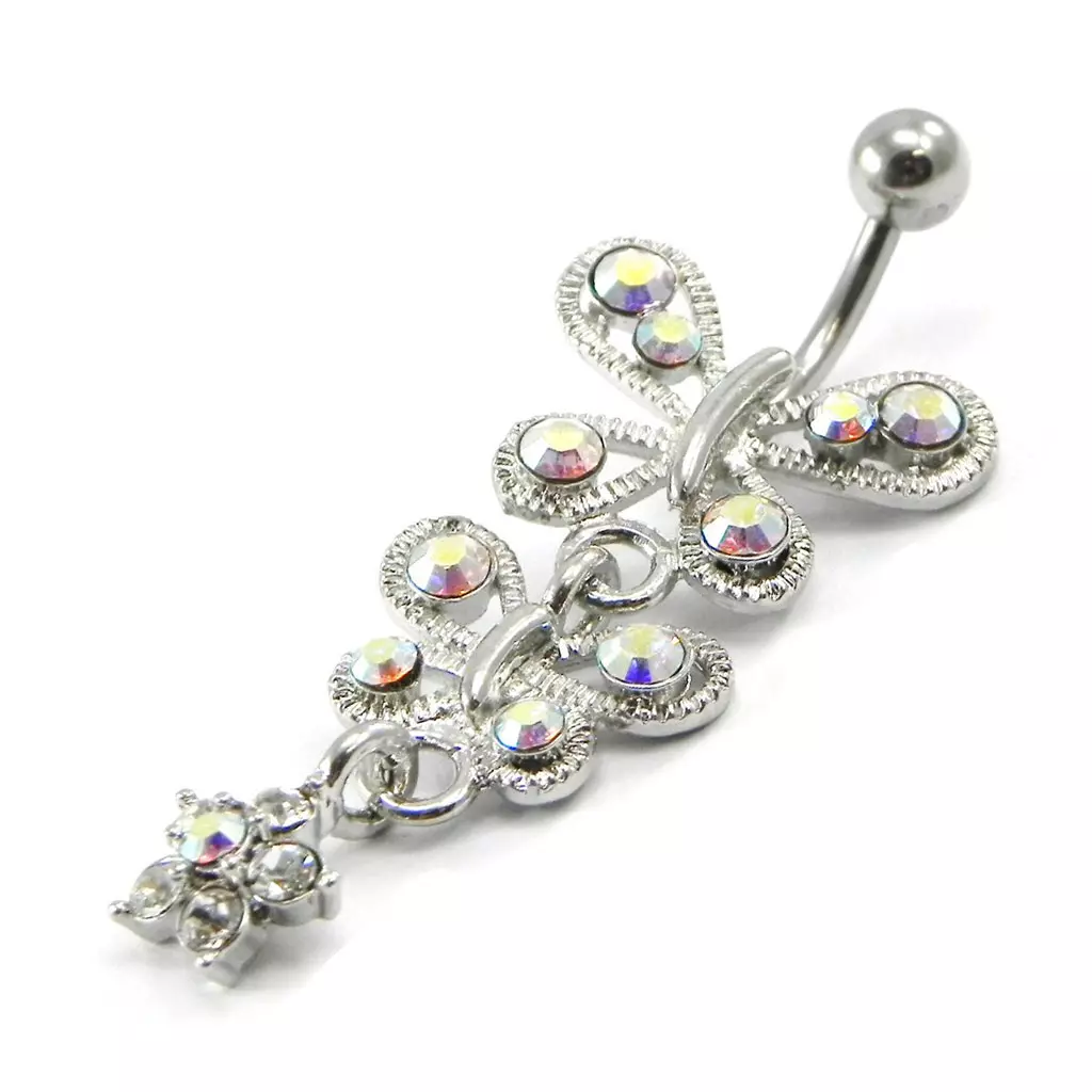 Les Trésors De Lily Body Piercing 'Papillons' Blanc Boréal [I1353]