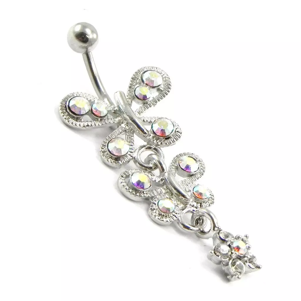 les trésors de lily Body Piercing 'Papillons' blanc boréal [I1353]