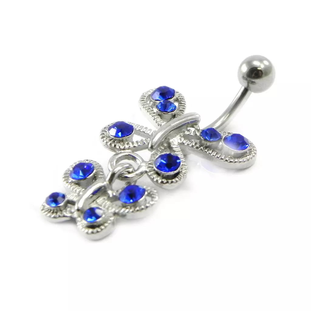 les trésors de lily Body Piercing 'Papillons' bleu [I1198]