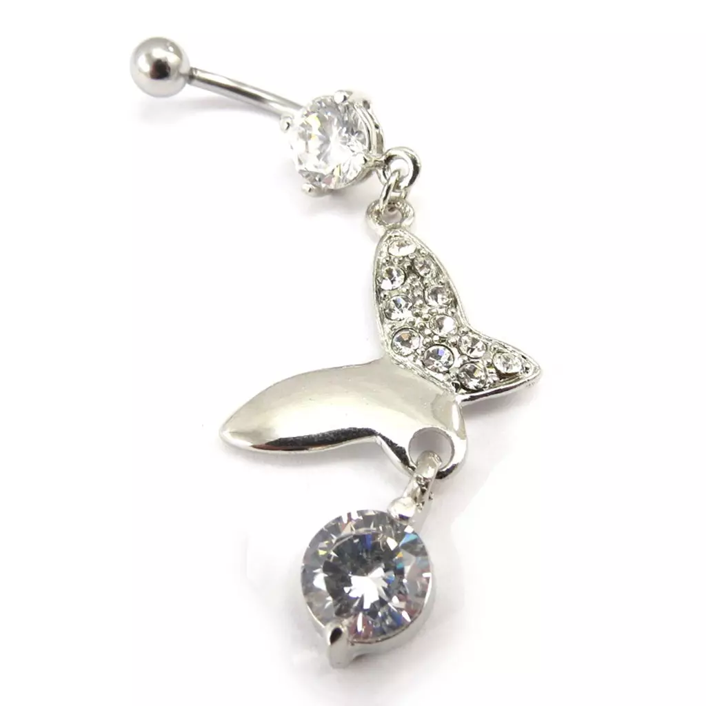 les trésors de lily Body Piercing 'Papillons du Bonheur' Blanc [E6406]