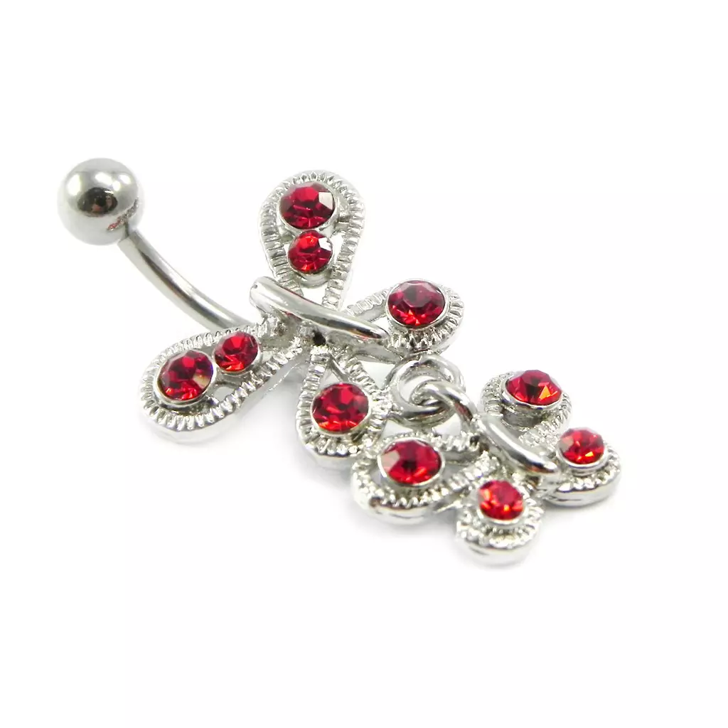 Les Trésors De Lily Body Piercing 'Papillons' Rouge [I1350]