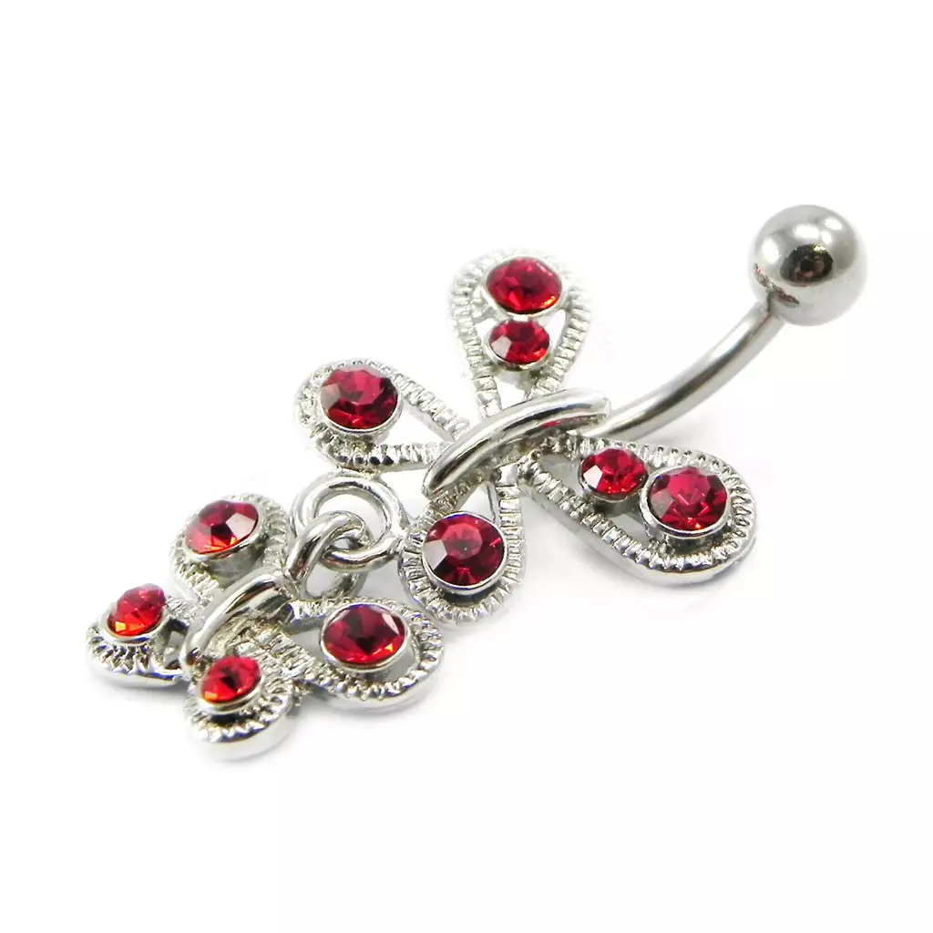 les trésors de lily Body Piercing 'Papillons' rouge [I1350]