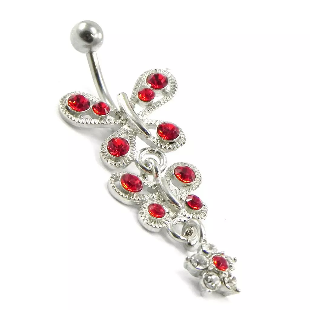 Les Trésors De Lily Body Piercing 'Papillons' Rouge [I1352]