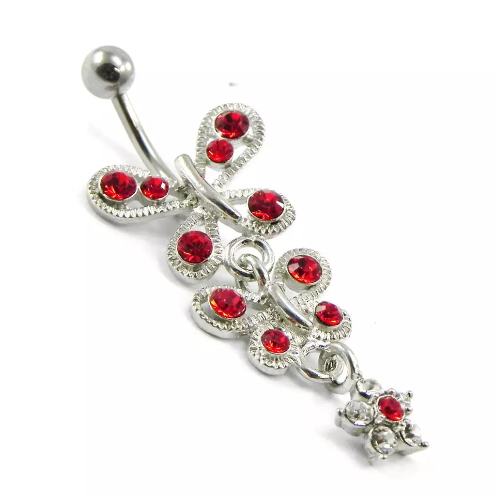 Les Trésors De Lily Body Piercing 'Papillons' Rouge [I1352]