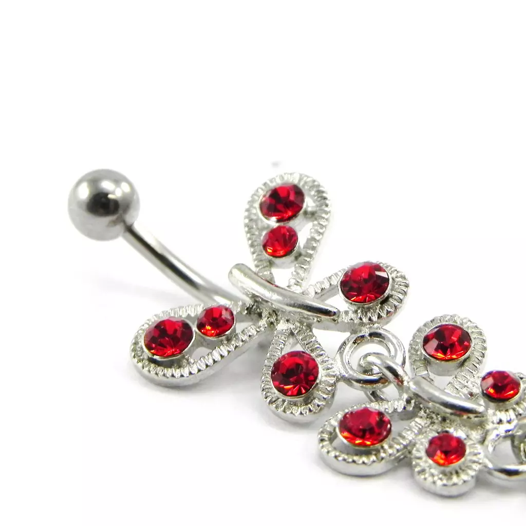 Les Trésors De Lily Body Piercing 'Papillons' Rouge [I1352]