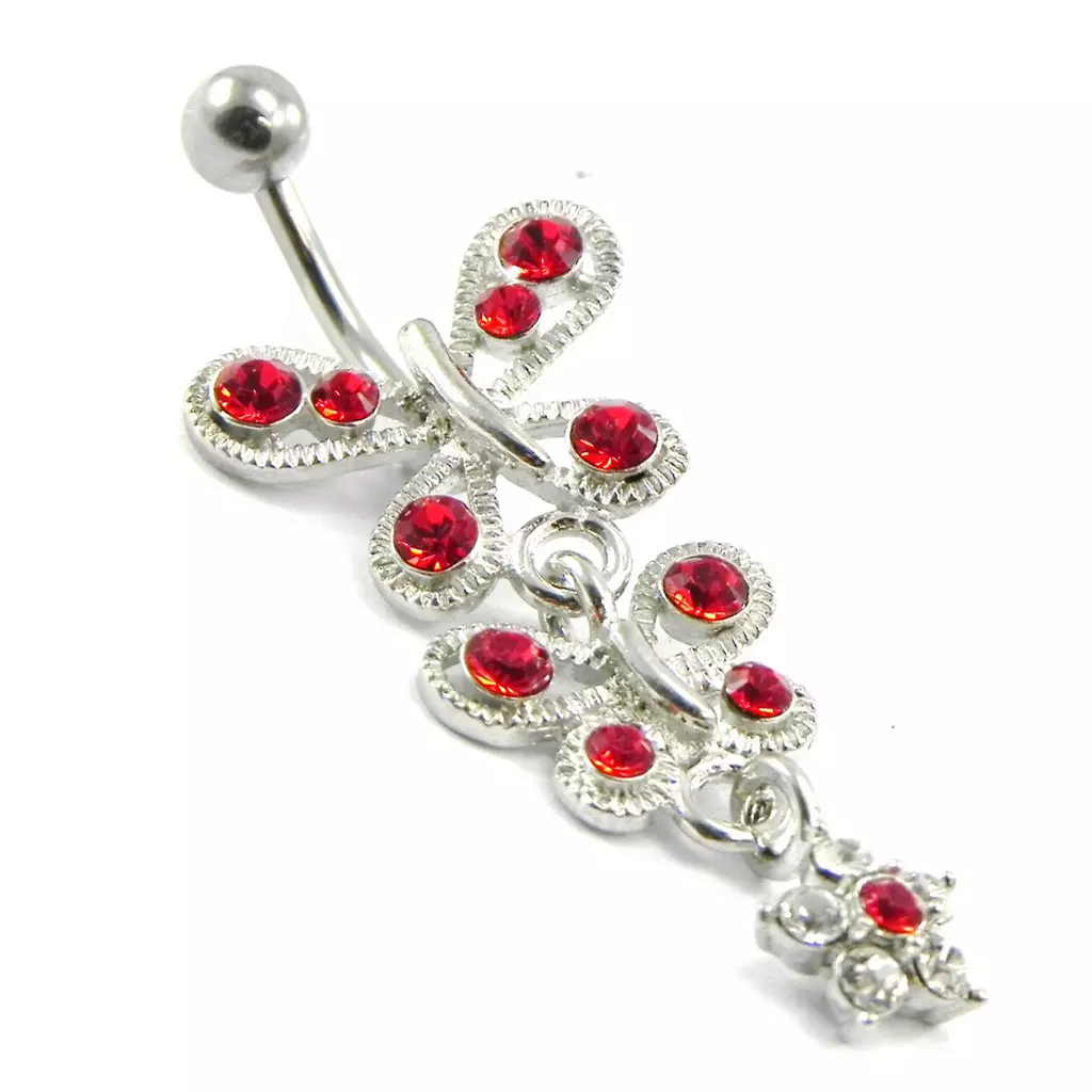 les trésors de lily Body Piercing 'Papillons' rouge [I1352]