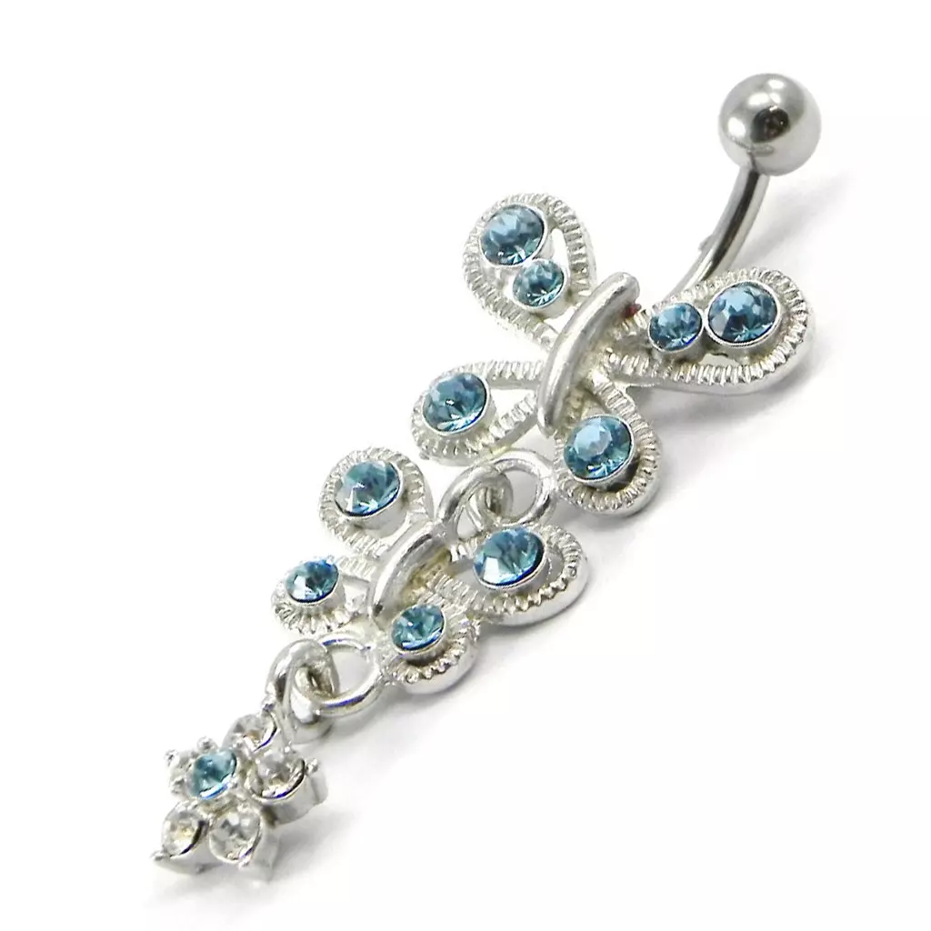 Les Trésors De Lily Body Piercing 'Papillons' Turquoise [I1351]