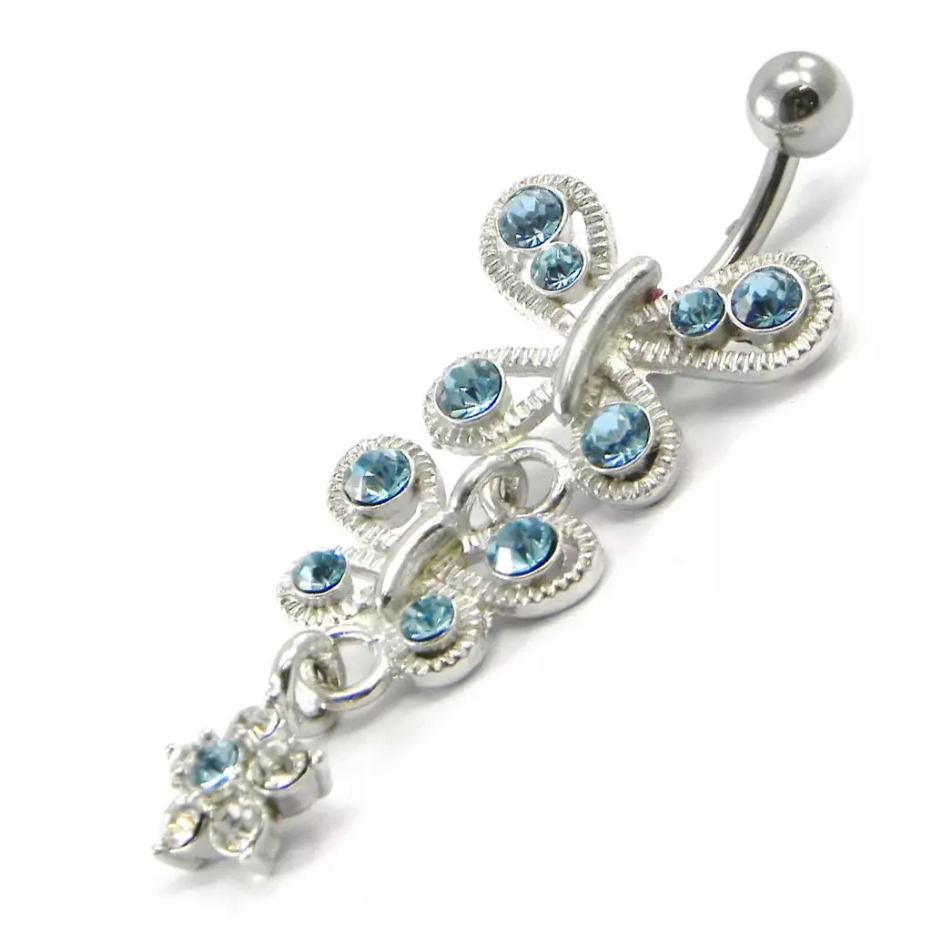 Les Trésors De Lily Body Piercing 'Papillons' Turquoise [I1351]