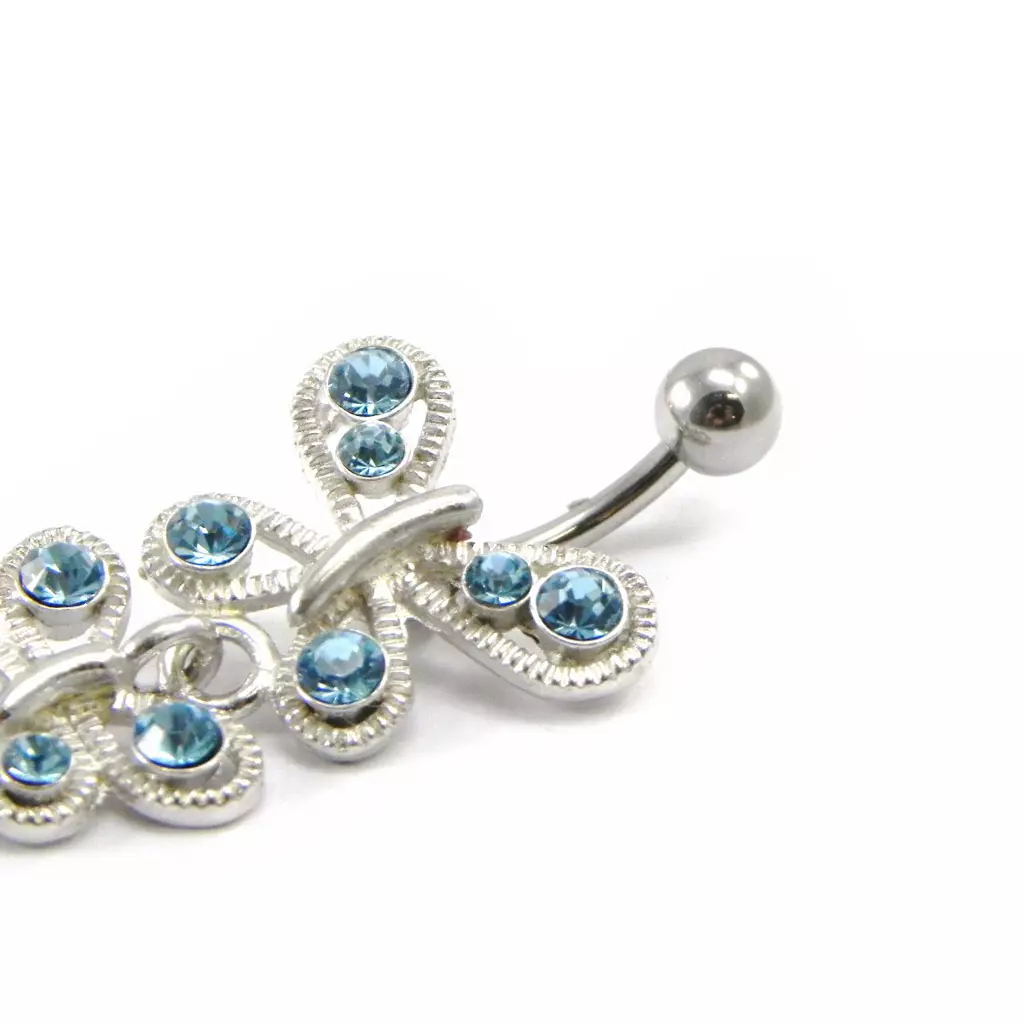 Les Trésors De Lily Body Piercing 'Papillons' Turquoise [I1351]