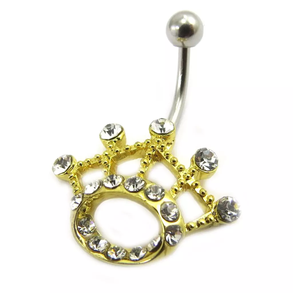 Les Trésors De Lily Body Piercing 'Queen' Blanc Doré [E5115]