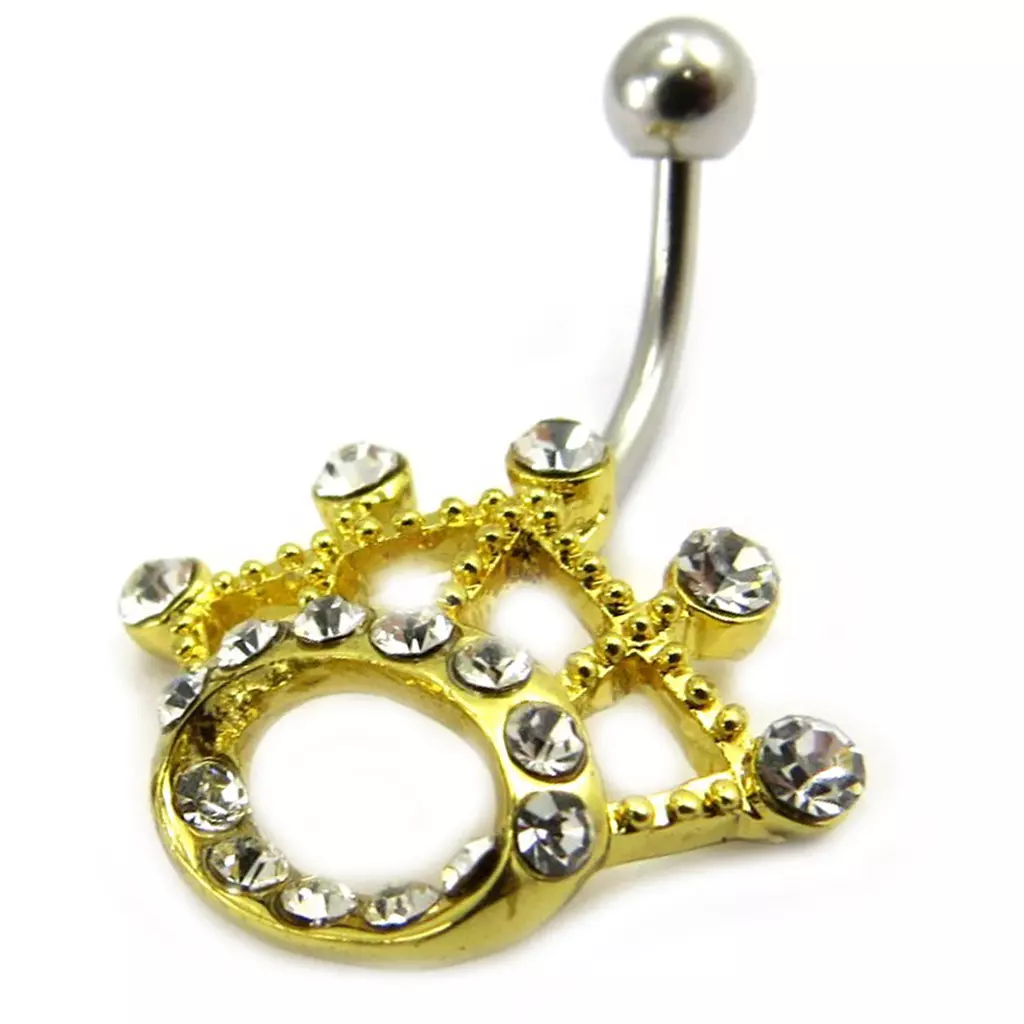 Les Trésors De Lily Body Piercing 'Queen' Blanc Doré [E5115]