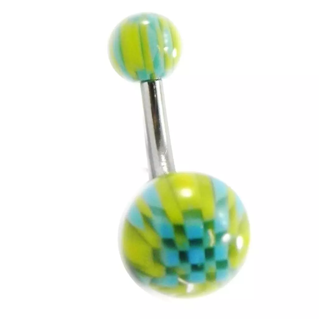 Les Trésors De Lily Body Piercing 'Tecno' Vert Bleu [I4517]