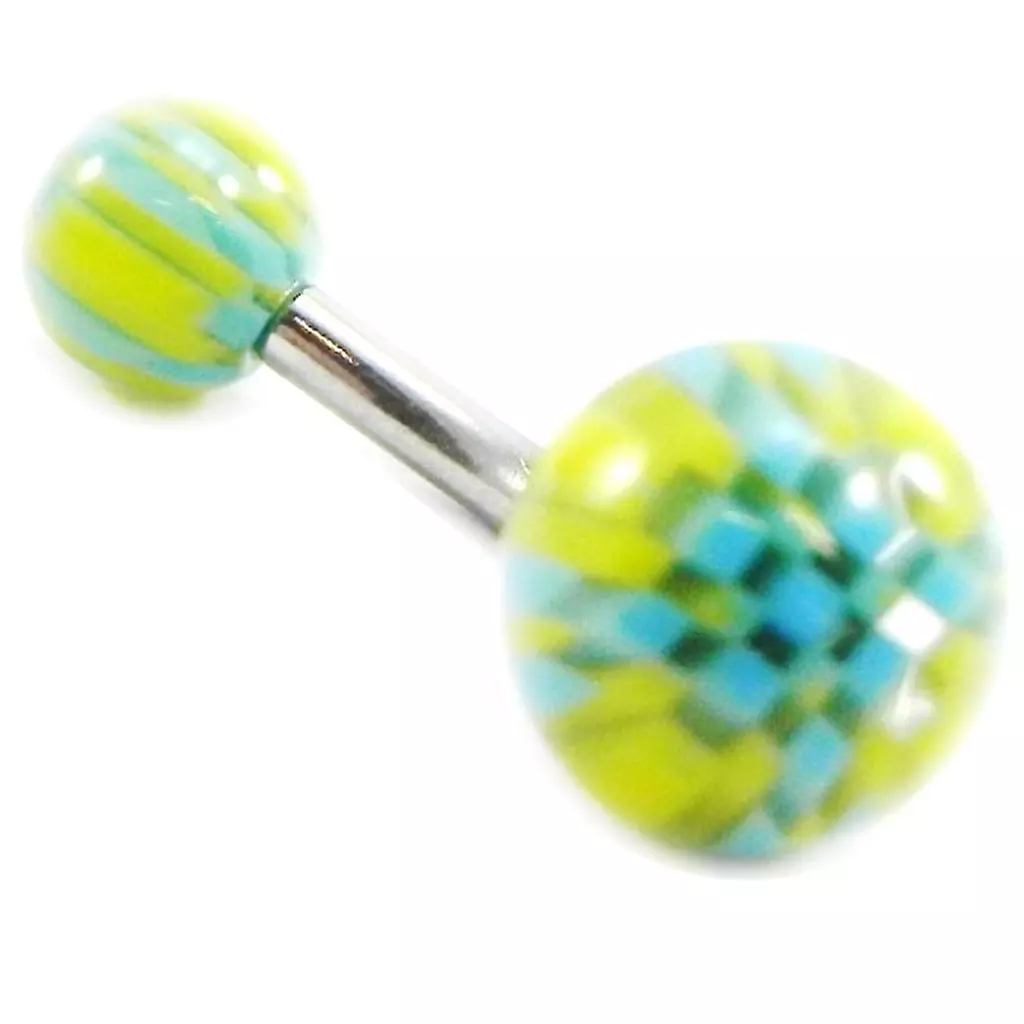 Les Trésors De Lily Body Piercing 'Tecno' Vert Bleu [I4517]