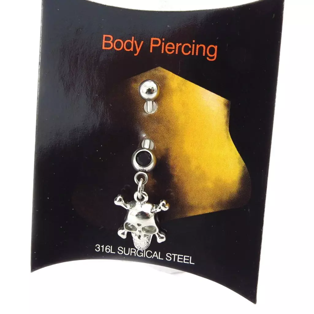 Les Trésors De Lily Body Piercing 'Tête De Mort' Argenté [K0982]