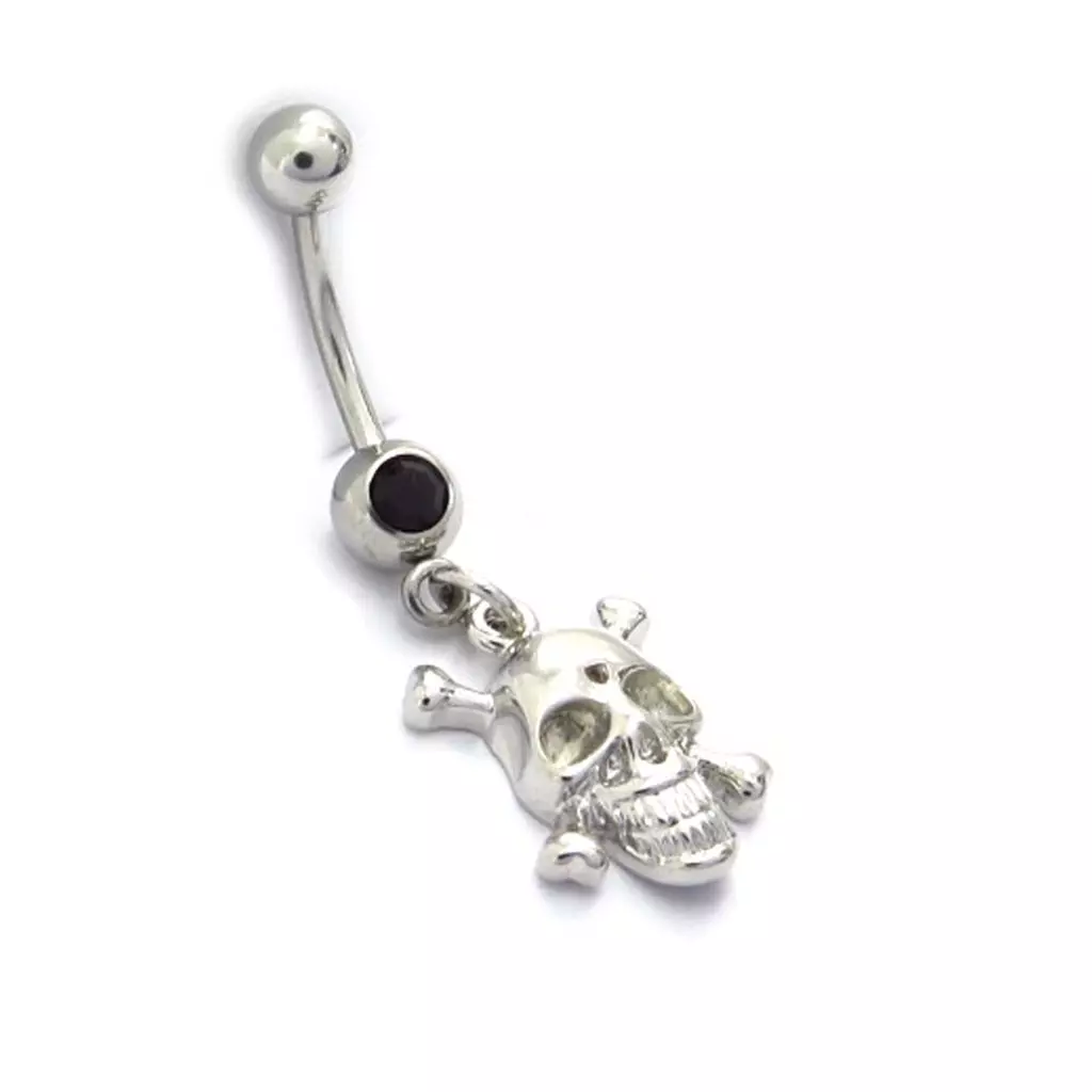 Les Trésors De Lily Body Piercing 'Tête De Mort' Argenté [K0982]