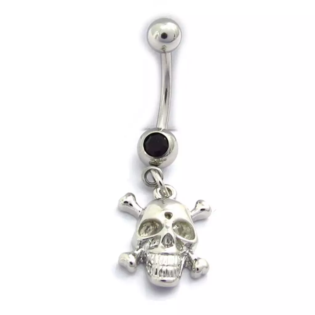 les trésors de lily Body Piercing 'Tête de Mort' argenté [K0982]