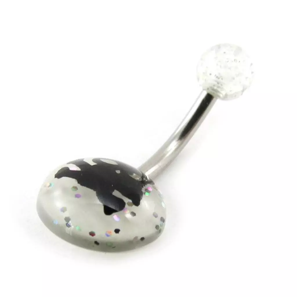 Les Trésors De Lily Body Piercing 'Tête De Mort' Blanc Noir [H9319]