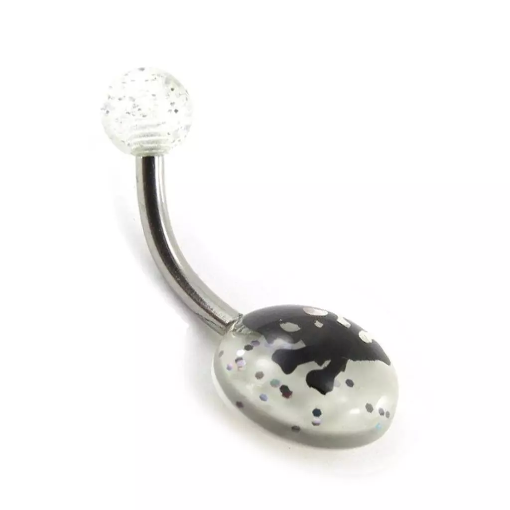 Les Trésors De Lily Body Piercing 'Tête De Mort' Blanc Noir [H9319]
